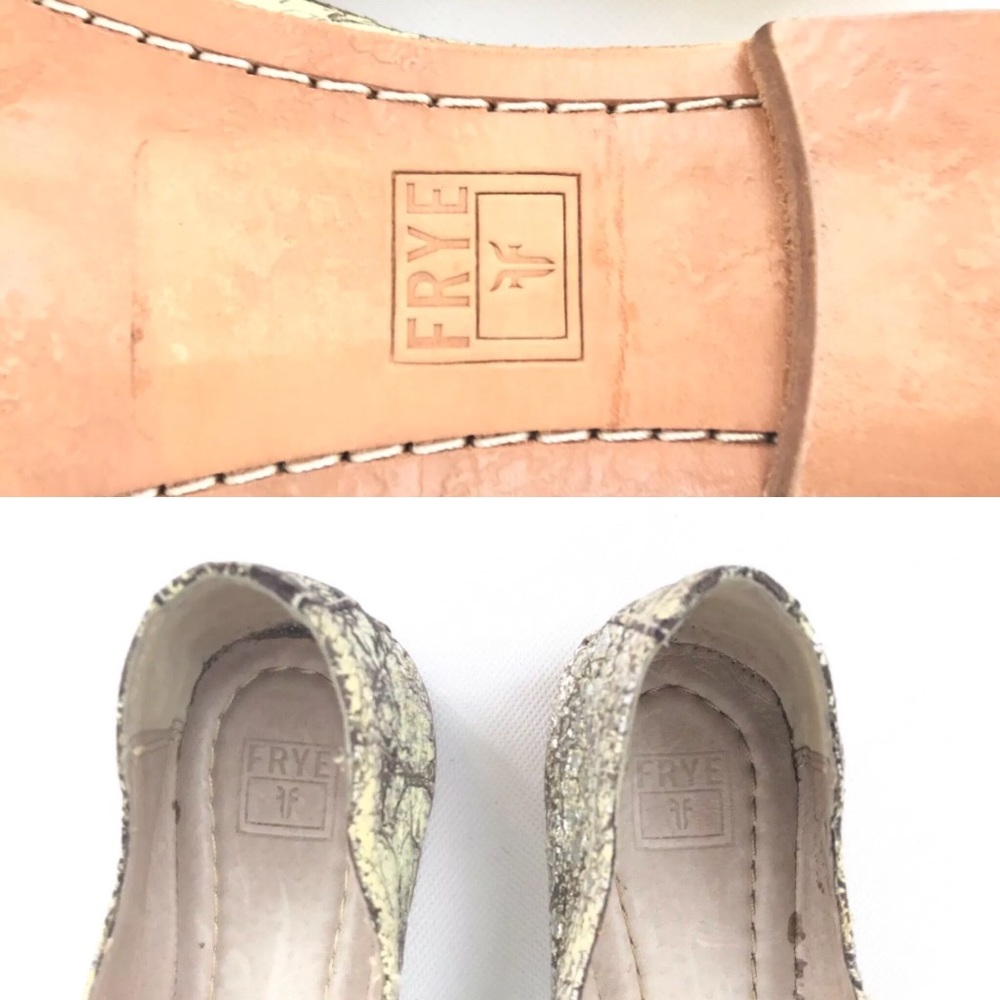 New Frye Leather Ballet Carson Crackle Flats - Picture 7 of 8